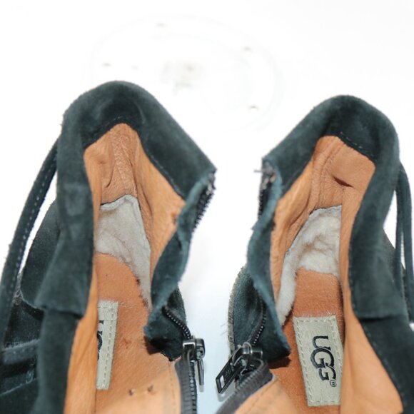 UGG Womens Reid Boot Size 6 Black Suede Tie Wrap Cushioned Moc Casual Booties - Picture 11 of 12